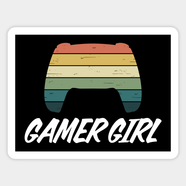 Gamer Girl Retro Rainbow Video Game Console Controller Magnet by cottoncanvas